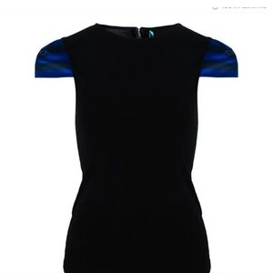 Alice + Olivia Black Cap Sleeve Top Size Small